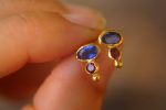 24k gold blue and red sapphires studs//blue sapphire studs//red sapphire Earrings//gold stud earrings//sapphire earrings //24k gold earrings