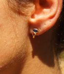 24k gold blue and red sapphires studs//blue sapphire studs//red sapphire Earrings//gold stud earrings//sapphire earrings //24k gold earrings