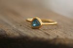 24k gold blue tourmaline ring//gold tourmaline ring//24k tourmaline jewelry//unique tourmaline engagement ring//artisan tourmaline ring