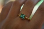 24k gold blue tourmaline ring//gold tourmaline ring//24k tourmaline jewelry//unique tourmaline engagement ring//artisan tourmaline ring