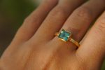 24k gold blue tourmaline ring//gold tourmaline ring//24k tourmaline jewelry//unique tourmaline engagement ring//artisan tourmaline ring