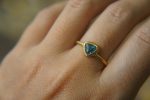 24k gold blue tourmaline ring//gold tourmaline ring//24k tourmaline jewelry//unique tourmaline engagement ring//artisan tourmaline ring