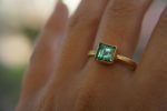 24k gold blue tourmaline ring//gold tourmaline ring//24k tourmaline jewelry//unique tourmaline engagement ring//artisan tourmaline ring