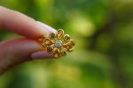 22k gold diamonds ring//gold mandala ring//22k Champaign diamond ring//22k gold ring//24k gold sapphire ring//24k artisan ring