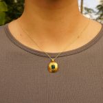 gold blue tourmaline pendant//indicolite blue tourmaline pendant//tourmaline gold necklace//artisan 24k gold pendant//handmade one of a kind