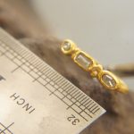 tiny diamonds gold ring//gold diamond ring//unique diamond engagement ring//24k gold engagement//artisan diamond ring//boho engagement ring