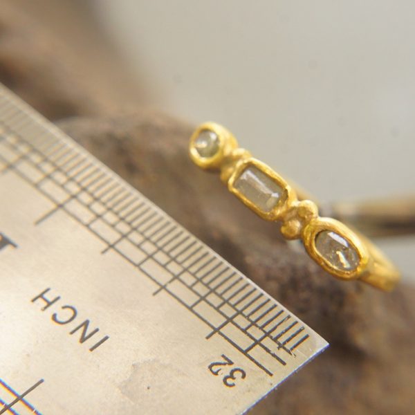tiny diamonds gold ring//gold diamond ring//unique diamond engagement ring//24k gold engagement//artisan diamond ring//boho engagement ring