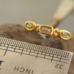 tiny diamonds gold ring//gold diamond ring//unique diamond engagement ring//24k gold engagement//artisan diamond ring//boho engagement ring