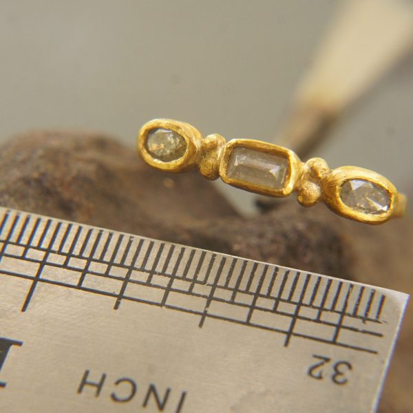 tiny diamonds gold ring//gold diamond ring//unique diamond engagement ring//24k gold engagement//artisan diamond ring//boho engagement ring