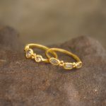 tiny diamonds gold ring//gold diamond ring//unique diamond engagement ring//24k gold engagement//artisan diamond ring//boho engagement ring