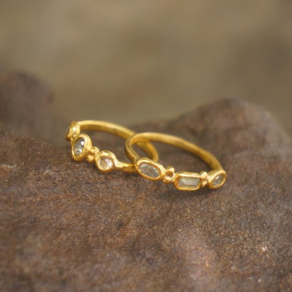 tiny diamonds gold ring//gold diamond ring//unique diamond engagement ring//24k gold engagement//artisan diamond ring//boho engagement ring