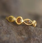 24k gold multi diamonds ring//unique engagement ring//multi stone diamond ring//24k engagement ring//24k artisan diamond ring