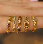 24k gold multi diamonds ring//unique engagement ring//multi stone diamond ring//24k engagement ring//24k artisan diamond ring