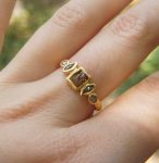 24k gold diamonds ring//drop diamond ring//unique engagement ring//diamond engagement ring//artisan diamond ring//multi stone diamond ring