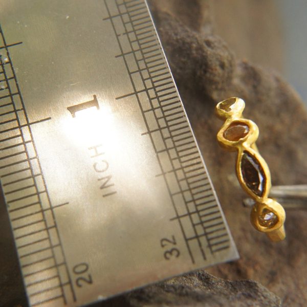 24k gold multi diamonds ring//unique engagement ring//multi stone diamond ring//24k engagement ring//24k artisan diamond ring