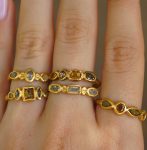 24k gold multi diamonds ring//unique engagement ring//multi stone diamond ring//24k engagement ring//24k artisan diamond ring