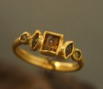 24k gold diamonds ring//drop diamond ring//unique engagement ring//diamond engagement ring//artisan diamond ring//multi stone diamond ring