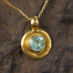 solid 24k Paraiba tourmaline gold pendant//gold tourmaline pendant//artisan gold handmade//24k gold pendant//Paraiba tourmaline pendant
