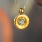solid 24k Paraiba tourmaline gold pendant//gold tourmaline pendant//artisan gold handmade//24k gold pendant//Paraiba tourmaline pendant