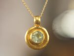 solid 24k Paraiba tourmaline gold pendant//gold tourmaline pendant//artisan gold handmade//24k gold pendant//Paraiba tourmaline pendant