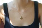 24k gold multi blue tourmaline pendant//multi color square blue tourmaline pendant//tourmaline gold necklace//artisan 24k gold pendant