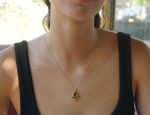 24k gold multi blue tourmaline pendant//multi color square blue tourmaline pendant//tourmaline gold necklace//artisan 24k gold pendant