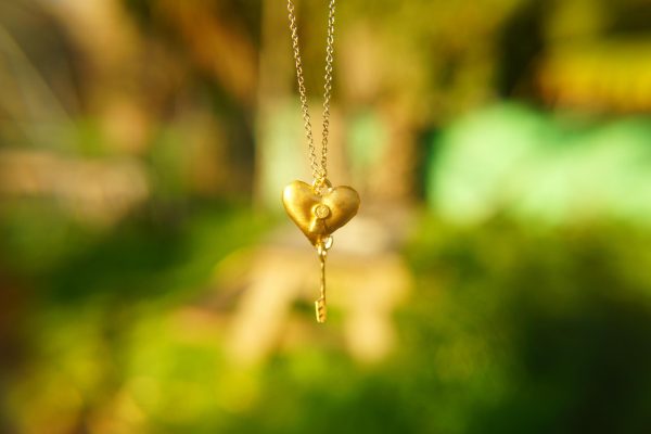 24k heart Lock and key necklace//gold heart pendant// 24k gold pendant//gold heart pendant//24k gold pendant//artisan gold heart//