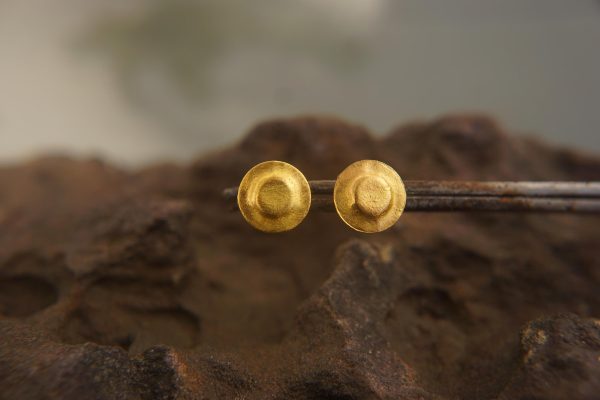 24K Gold studs// 24k gold studs//24k designer studs//biblical jewelry collection//24k gold//dome gold studs//24k earrings