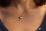 24k heart Lock and key necklace//gold heart pendant// 24k gold pendant//gold heart pendant//24k gold pendant//artisan gold heart//
