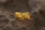 24k gold studs, rectangle earrings, hammered gold studs, artisan gold studs, 24k gold earrings,24k non allergic, solid gold  rectangle studs