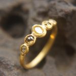 24k gold diamonds ring//unique engagement ring//multi stone diamond ring//24k engagement ring//24k artisan diamond ring